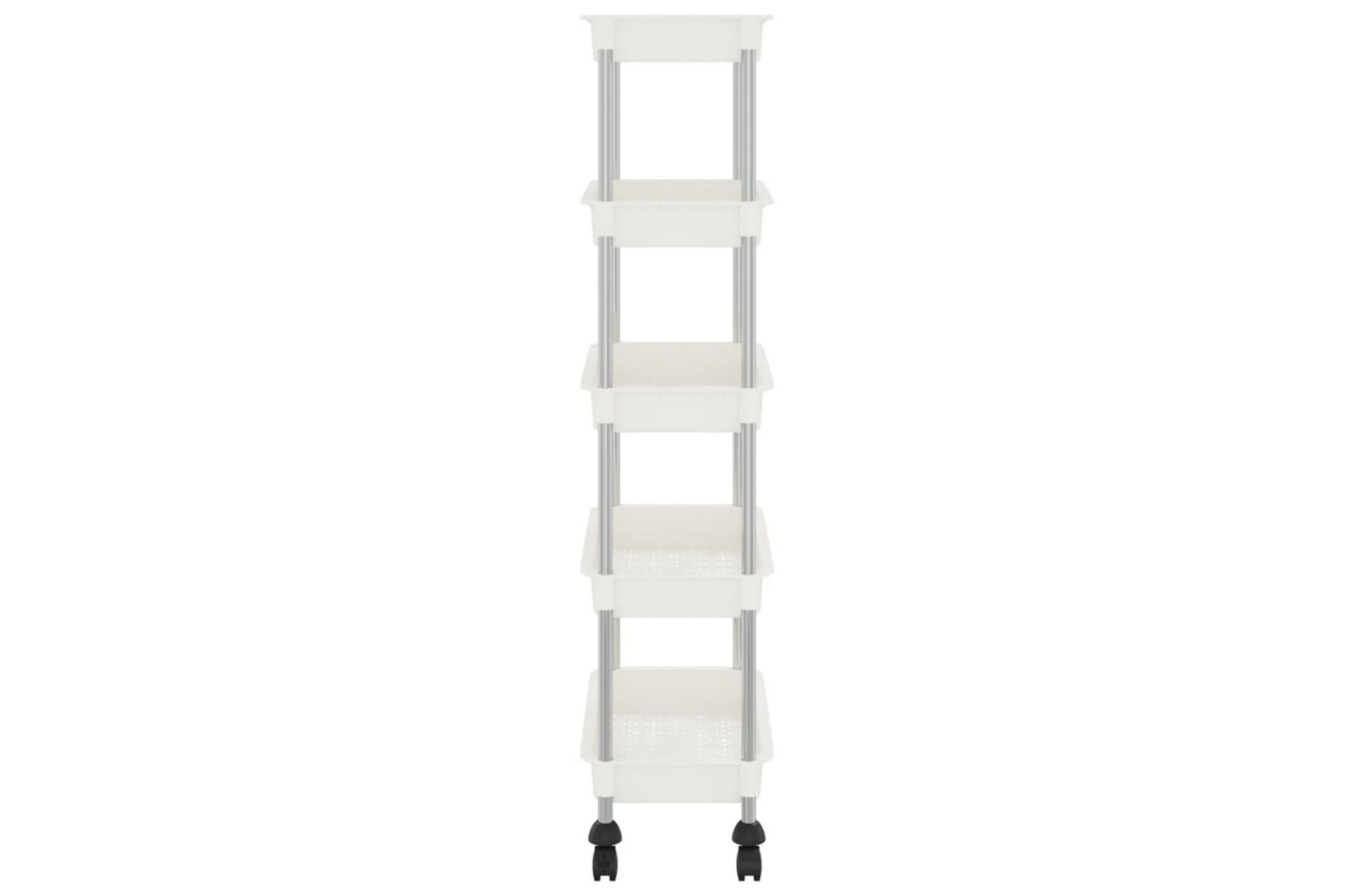 5-etasjers kjøkkenvogn hvit 40x22x116 cm jern og ABS - Hvit - Hus & oppussing - Kjøkken & bad - Baderom - Baderomsmøbler & baderomsinnredning - Rullevogn baderom