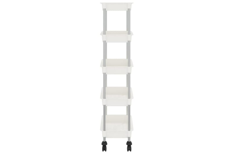 5-etasjers kjøkkenvogn hvit 40x22x116 cm jern og ABS - Hvit - Hus & oppussing - Kjøkken & bad - Baderom - Baderomsmøbler & baderomsinnredning - Rullevogn baderom