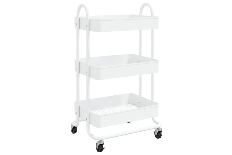 Kjøkkentralle 3 etasjer hvit 43x34x79 cm jern - Hvit - Hus & oppussing - Kjøkken & bad - Baderom - Baderomsmøbler & baderomsinnredning - Rullevogn baderom