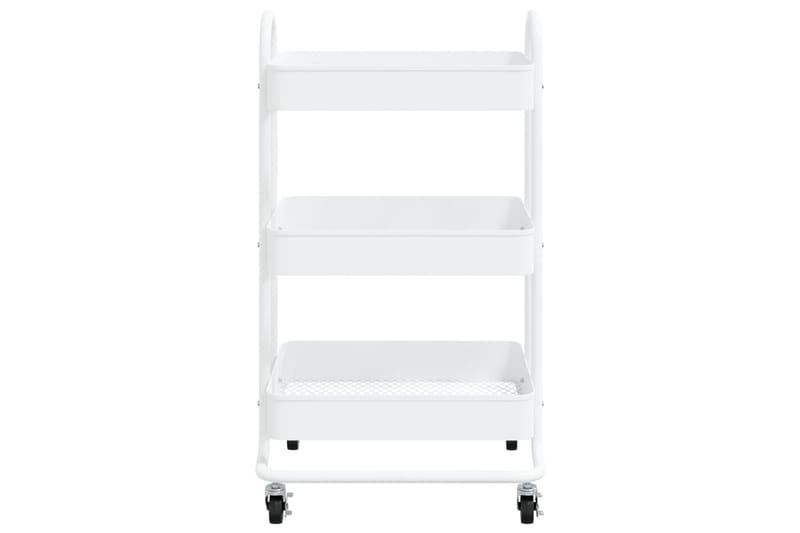 Kjøkkentralle 3 etasjer hvit 43x34x79 cm jern - Hvit - Hus & oppussing - Kjøkken & bad - Baderom - Baderomsmøbler & baderomsinnredning - Rullevogn baderom