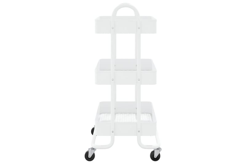 Kjøkkentralle 3 etasjer hvit 43x34x79 cm jern - Hvit - Hus & oppussing - Kjøkken & bad - Baderom - Baderomsmøbler & baderomsinnredning - Rullevogn baderom