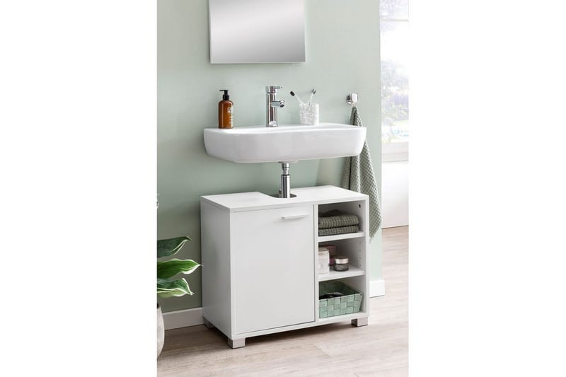 Servantensokkel Wohnling Foliert Sponplate 1 Dør 3 Lagringshyller Moderne - Hus & oppussing - Kjøkken & bad - Baderom - Baderomsmøbler & baderomsinnredning - Baderomsskap