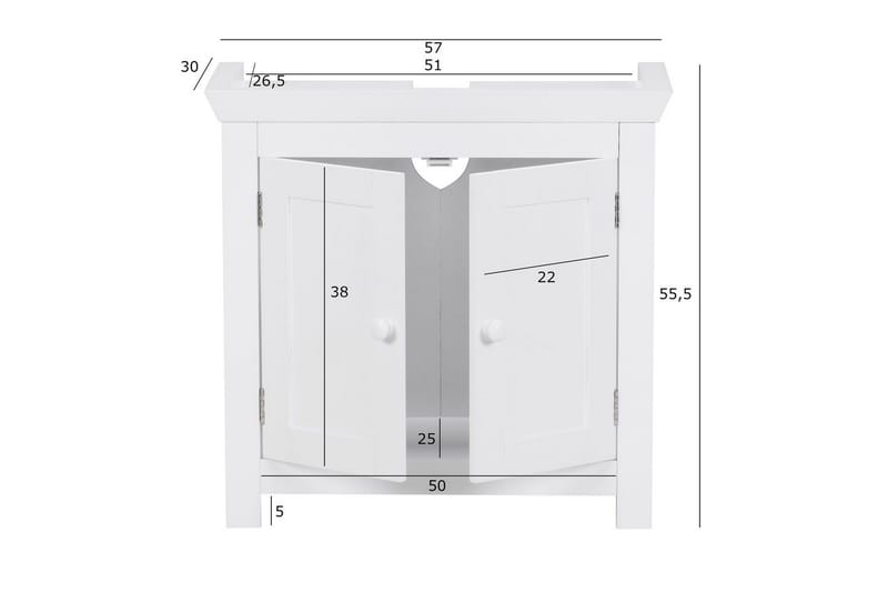 Servantensokkel Wohnling King Lakkert MDF 2 Dører Moderne - Hus & oppussing - Kjøkken & bad - Baderom - Baderomsmøbler & baderomsinnredning - Baderomsskap