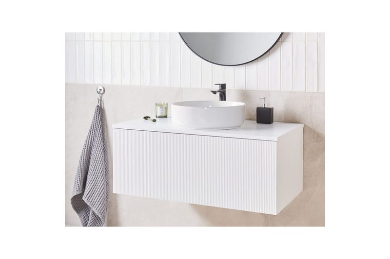 Servantskap Alzira Hvit, 100x52x40 cm - Hvit, 100x52x40 cm - Hus & oppussing - Kjøkken & bad - Baderom - Baderomsmøbler & baderomsinnredning - Baderomsskap
