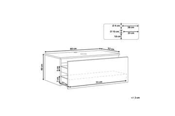 Servantskap Alzira Hvit, 80x52x40 cm - Hvit, 80x52x40 cm - Hus & oppussing - Kjøkken & bad - Baderom - Baderomsmøbler & baderomsinnredning - Speilskap