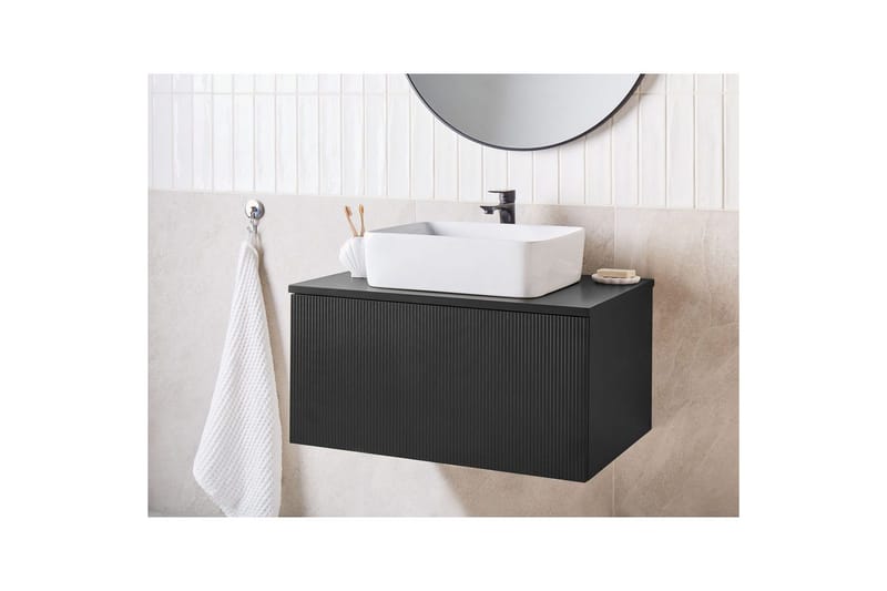 Servantskap Alzira Svart, 80x52x40 cm - Svart, 80x52x40 cm - Hus & oppussing - Kjøkken & bad - Baderom - Baderomsmøbler & baderomsinnredning - Baderomsskap