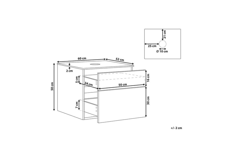 Servantskap Bexti 60x52x50 cm - 60x52x50 cm - Hus & oppussing - Kjøkken & bad - Baderom - Baderomsmøbler & baderomsinnredning - Baderomsskap