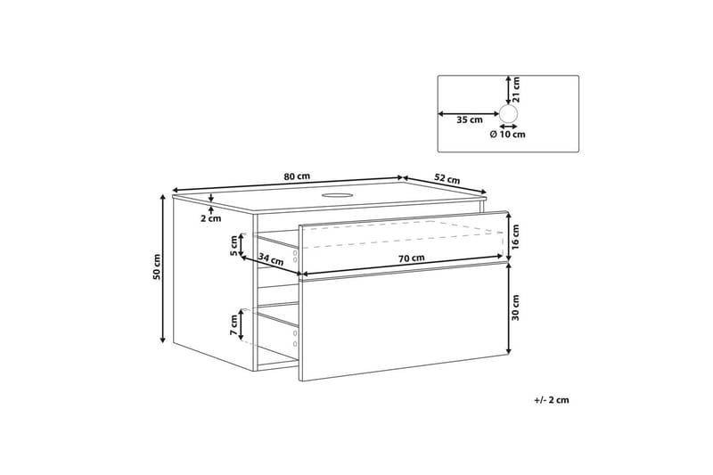 Servantskap Bexti 80x52x50 cm - 80x52x50 cm - Hus & oppussing - Kjøkken & bad - Baderom - Baderomsmøbler & baderomsinnredning - Baderomsskap