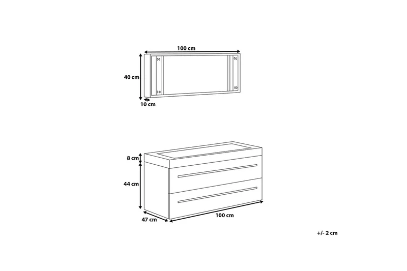 Barcelona Baderomsmøbler 47 | 100 cm - Beige - Hus & oppussing - Kjøkken & bad - Baderom - Baderomsmøbler & baderomsinnredning - Servantskap & kommode