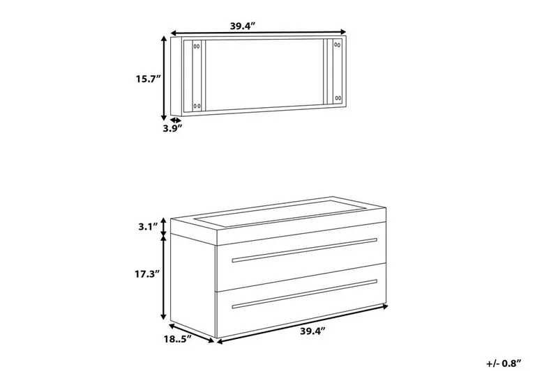 Barcelona Baderomsmøbler 47 | 100 cm - Beige - Hus & oppussing - Kjøkken & bad - Baderom - Baderomsmøbler & baderomsinnredning - Servantskap & kommode