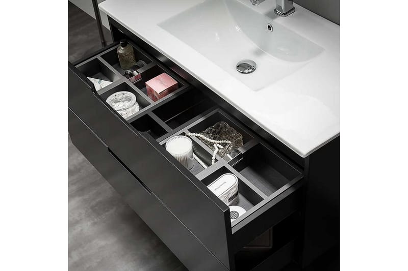 Bathlife Glädje Servantskap 1000 - Svart - Hus & oppussing - Kjøkken & bad - Baderom - Baderomsmøbler & baderomsinnredning - Servantskap & kommode