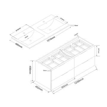 Bathlife Glädje Servantskap 1200 - Bathlife - Hus & oppussing - Kjøkken & bad - Baderom - Baderomsmøbler & baderomsinnredning - Servantskap & kommode