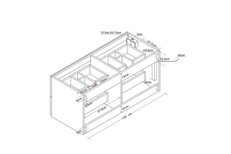 Bathlife Glädje Servantskap 1200 - Svart - Hus & oppussing - Kjøkken & bad - Baderom - Baderomsmøbler & baderomsinnredning - Servantskap & kommode