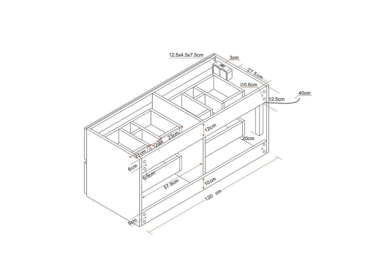 Bathlife Glädje Servantskap 1200 - Svart - Servantskap & kommode