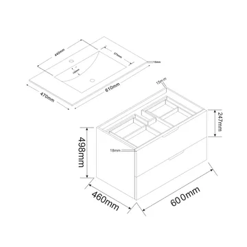 Bathlife Glädje Servantskap 600 - Hus & oppussing - Kjøkken & bad - Baderom - Baderomsmøbler & baderomsinnredning - Servantskap & kommode