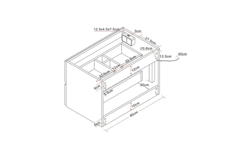 Bathlife Glädje Servantskap 800 - Svart - Servantskap & kommode