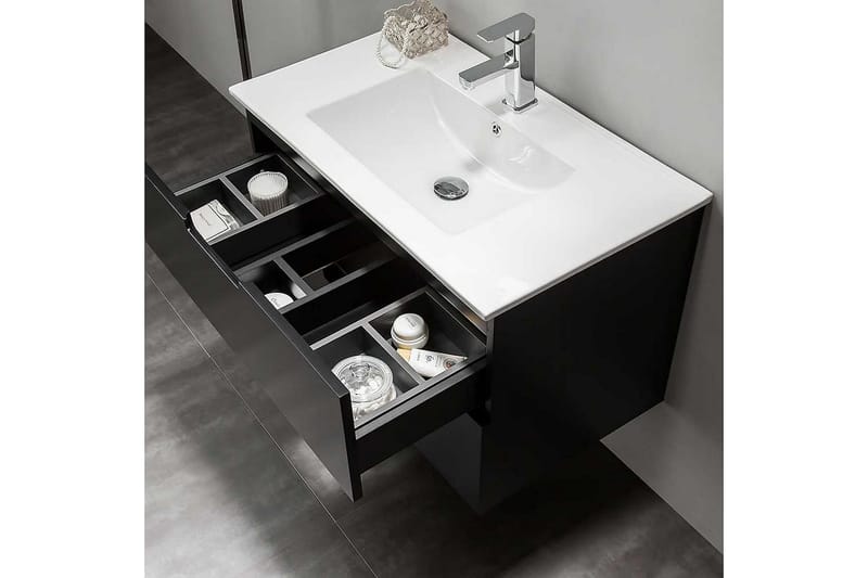 Bathlife Glädje Servantskap 800 - Svart - Hus & oppussing - Kjøkken & bad - Baderom - Baderomsmøbler & baderomsinnredning - Servantskap & kommode