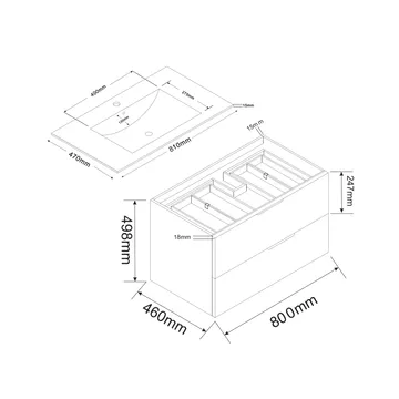 Bathlife Glädje Servantskap 800 - Hus & oppussing - Kjøkken & bad - Baderom - Baderomsmøbler & baderomsinnredning - Servantskap & kommode