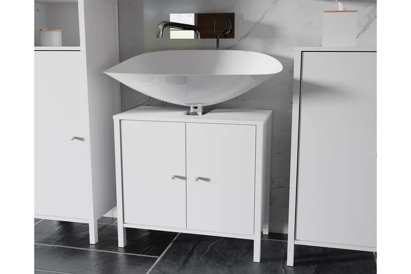 Elsassona Servantskap 35x64 cm 2 Skap - Hvit - Hus & oppussing - Kjøkken & bad - Baderom - Baderomsmøbler & baderomsinnredning - Servantskap & kommode