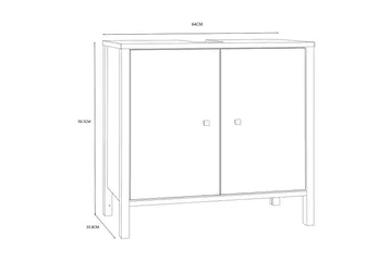 Elsassona Servantskap 35x64 cm 2 Skap - Hvit - Hus & oppussing - Kjøkken & bad - Baderom - Baderomsmøbler & baderomsinnredning - Servantskap & kommode