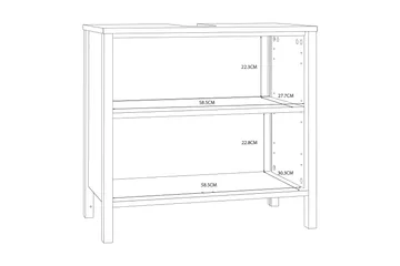 Elsassona Servantskap 35x64 cm 2 Skap - Hvit - Hus & oppussing - Kjøkken & bad - Baderom - Baderomsmøbler & baderomsinnredning - Servantskap & kommode