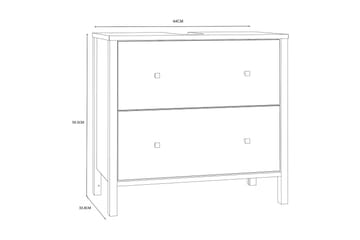 Elsassona Servantskap 35x64 cm 2 Skuffer - Hvit - Hus & oppussing - Kjøkken & bad - Baderom - Baderomsmøbler & baderomsinnredning - Servantskap & kommode