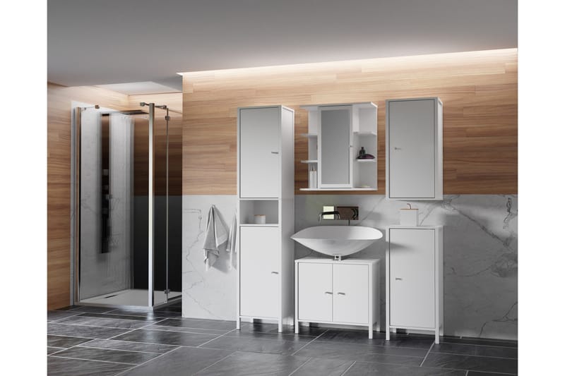 Elsassona Servantskap 35x64 cm 2 Skuffer - Hvit - Hus & oppussing - Kjøkken & bad - Baderom - Baderomsmøbler & baderomsinnredning - Servantskap & kommode