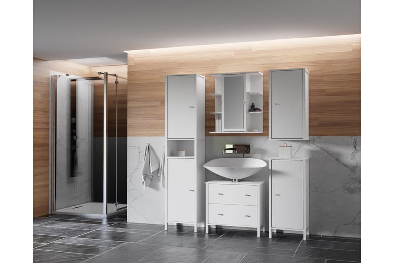 Elsassona Servantskap 35x64 cm 2 Skuffer - Hvit - Hus & oppussing - Kjøkken & bad - Baderom - Baderomsmøbler & baderomsinnredning - Servantskap & kommode