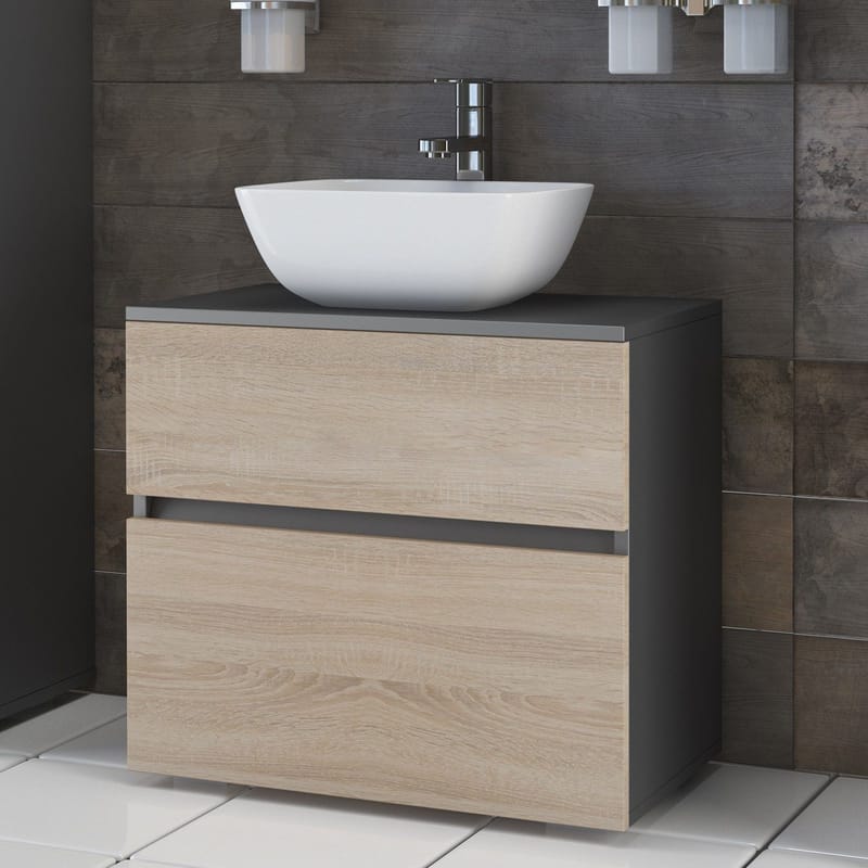 Hudnall Servantskap 60x35 cm - Antrasitt/Natur - Hus & oppussing - Kjøkken & bad - Baderom - Baderomsmøbler & baderomsinnredning - Servantskap & kommode