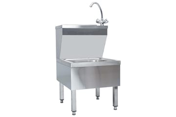 Kommersiell håndvask med kran frittstående rustfritt stål - Silver - Hus & oppussing - Kjøkken & bad - Baderom - Baderomsmøbler & baderomsinnredning - Servantskap & kommode