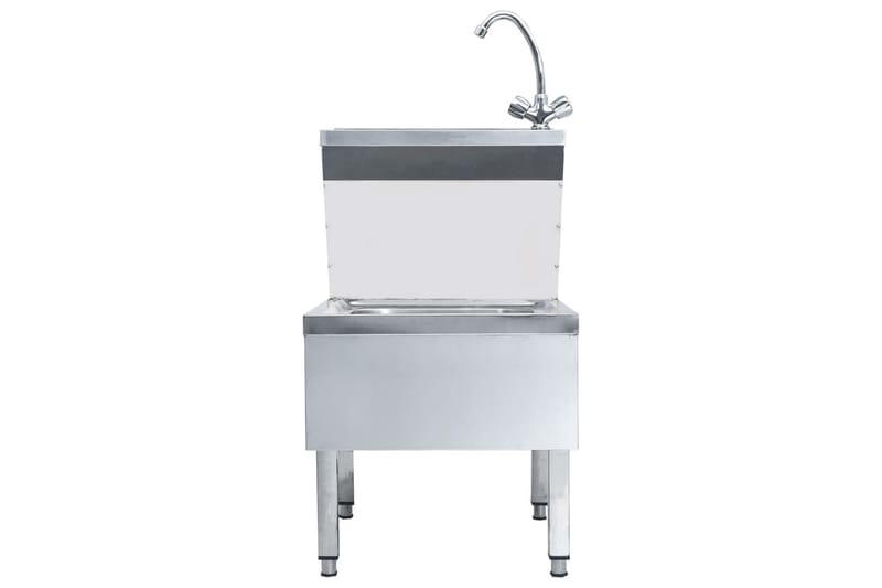 Kommersiell håndvask med kran frittstående rustfritt stål - Silver - Hus & oppussing - Kjøkken & bad - Baderom - Baderomsmøbler & baderomsinnredning - Servantskap & kommode