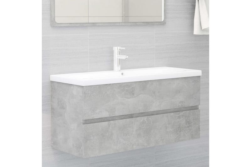 Servantskap betonggrå 100x38,5x45 cm sponplate - Grå - Hus & oppussing - Kjøkken & bad - Baderom - Baderomsmøbler & baderomsinnredning - Servantskap & kommode