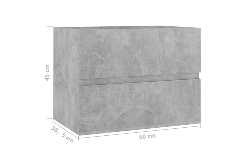 Servantskap betonggrå 60x38,5x45 cm sponplate - Grå - Servantskap & kommode