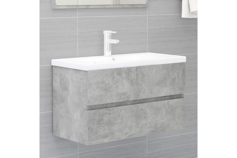 Servantskap betonggrå 80x38,5x45 cm sponplate - Grå - Hus & oppussing - Kjøkken & bad - Baderom - Baderomsmøbler & baderomsinnredning - Servantskap & kommode