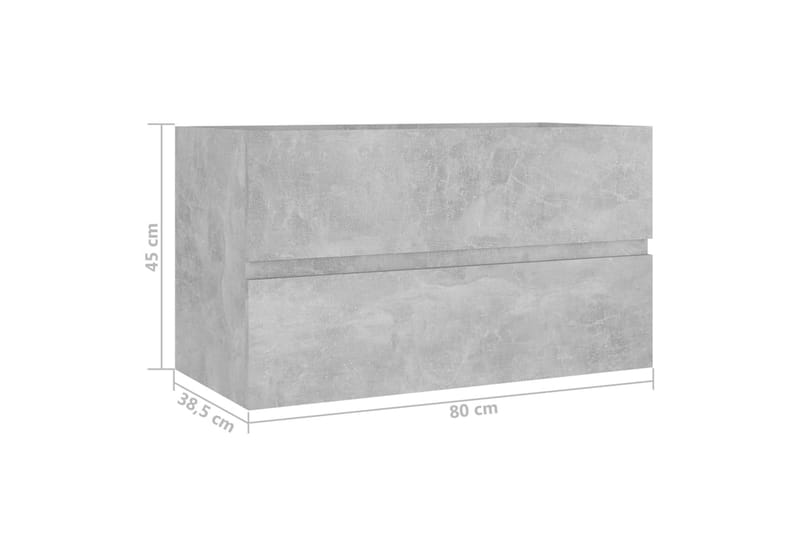 Servantskap betonggrå 80x38,5x45 cm sponplate - Grå - Hus & oppussing - Kjøkken & bad - Baderom - Baderomsmøbler & baderomsinnredning - Servantskap & kommode