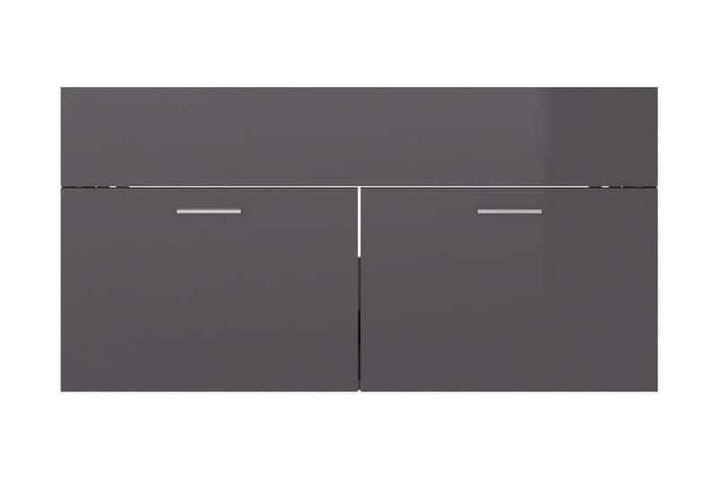 Servantskap høyglans grå 90x38,5x46 cm sponplate - Grå - Hus & oppussing - Kjøkken & bad - Baderom - Baderomsmøbler & baderomsinnredning - Servantskap & kommode