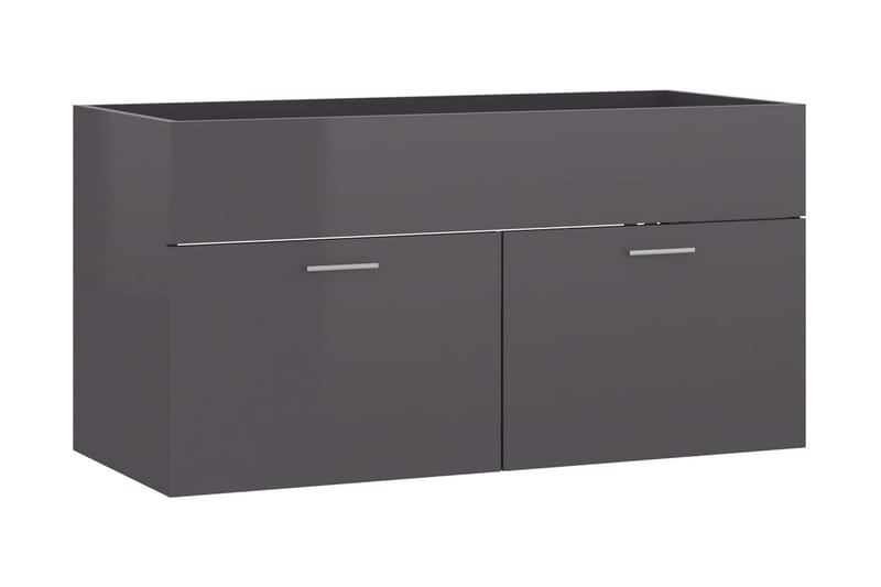 Servantskap høyglans grå 90x38,5x46 cm sponplate - Grå - Hus & oppussing - Kjøkken & bad - Baderom - Baderomsmøbler & baderomsinnredning - Servantskap & kommode