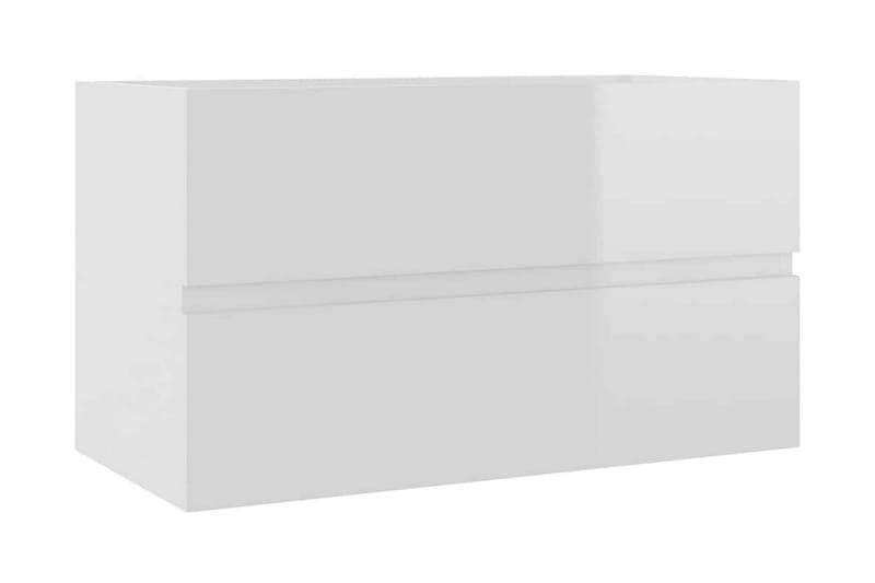 Servantskap høyglans hvit 80x38,5x45 cm sponplate - Hvit - Servantskap & kommode