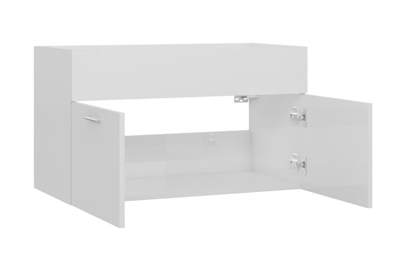 Servantskap høyglans hvit 80x38,5x46 cm sponplate - Hvit - Hus & oppussing - Kjøkken & bad - Baderom - Baderomsmøbler & baderomsinnredning - Servantskap & kommode