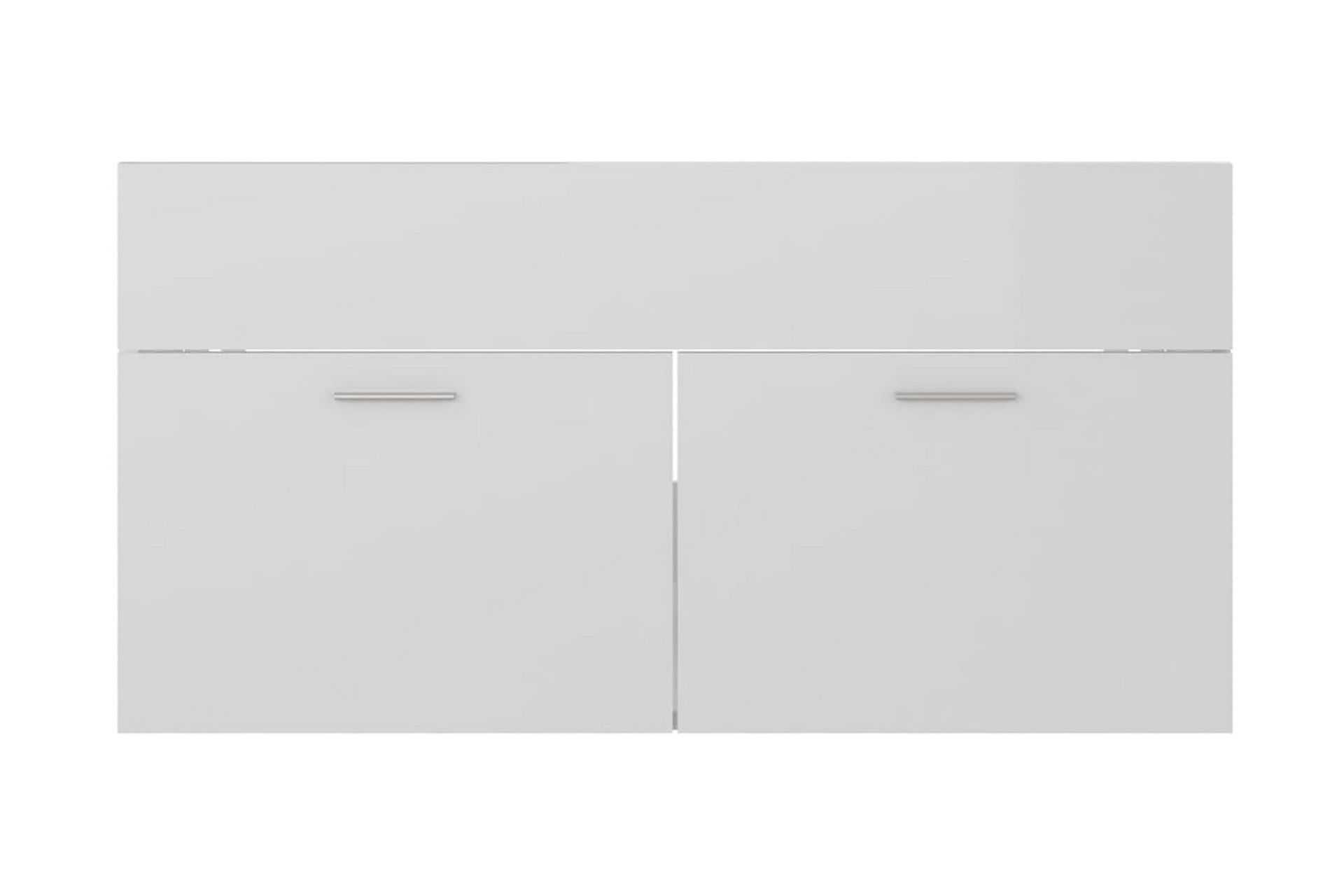 Servantskap høyglans hvit 90x38,5x46 cm sponplate - Hvit - Hus & oppussing - Kjøkken & bad - Baderom - Baderomsmøbler & baderomsinnredning - Servantskap & kommode