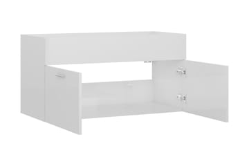 Servantskap høyglans hvit 90x38,5x46 cm sponplate - Hvit - Hus & oppussing - Kjøkken & bad - Baderom - Baderomsmøbler & baderomsinnredning - Servantskap & kommode