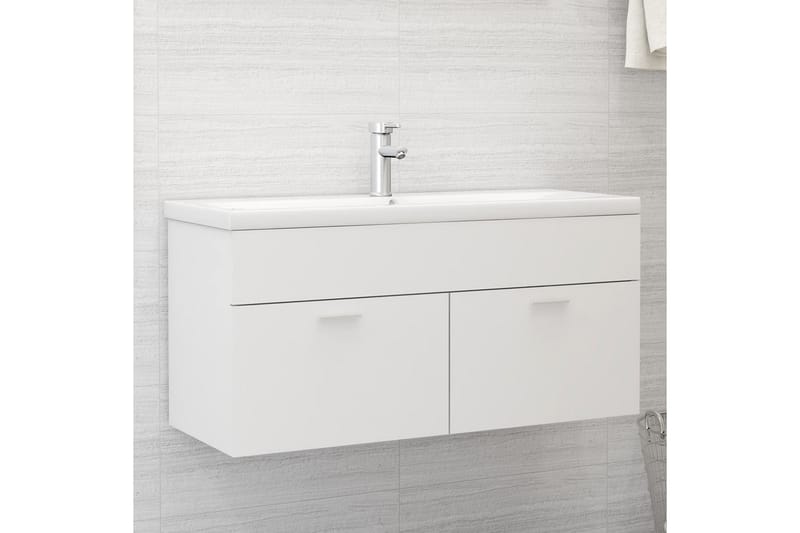 Servantskap hvit 100x38,5x46 cm sponplate - Hvit - Hus & oppussing - Kjøkken & bad - Baderom - Baderomsmøbler & baderomsinnredning - Servantskap & kommode