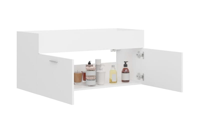 Servantskap hvit 100x38,5x46 cm sponplate - Hvit - Hus & oppussing - Kjøkken & bad - Baderom - Baderomsmøbler & baderomsinnredning - Servantskap & kommode