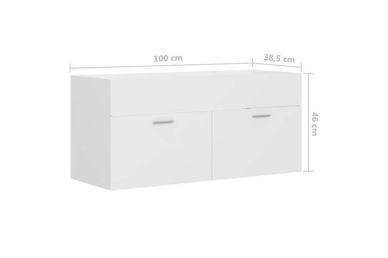Servantskap hvit 100x38,5x46 cm sponplate - Hvit - Hus & oppussing - Kjøkken & bad - Baderom - Baderomsmøbler & baderomsinnredning - Servantskap & kommode