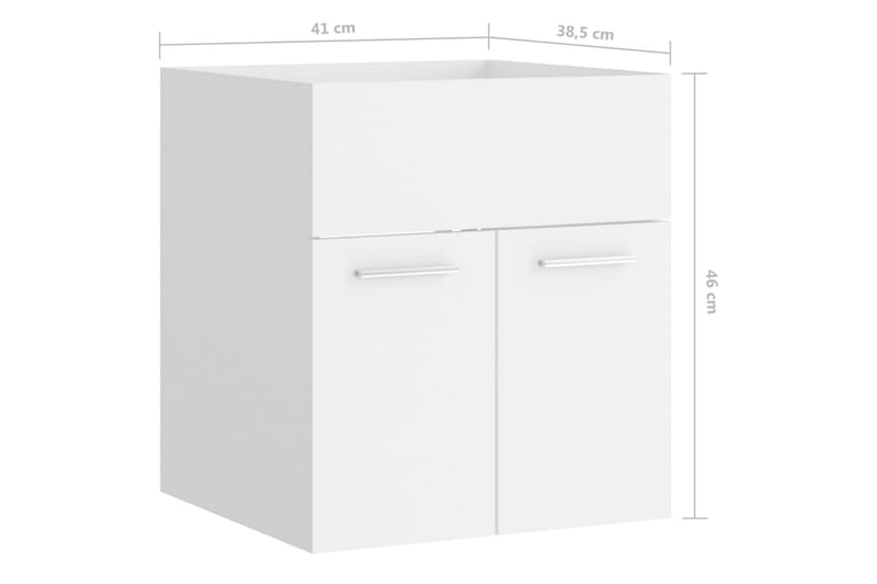 Servantskap hvit 41x38,5x46 cm sponplate - Hvit - Hus & oppussing - Kjøkken & bad - Baderom - Baderomsmøbler & baderomsinnredning - Servantskap & kommode