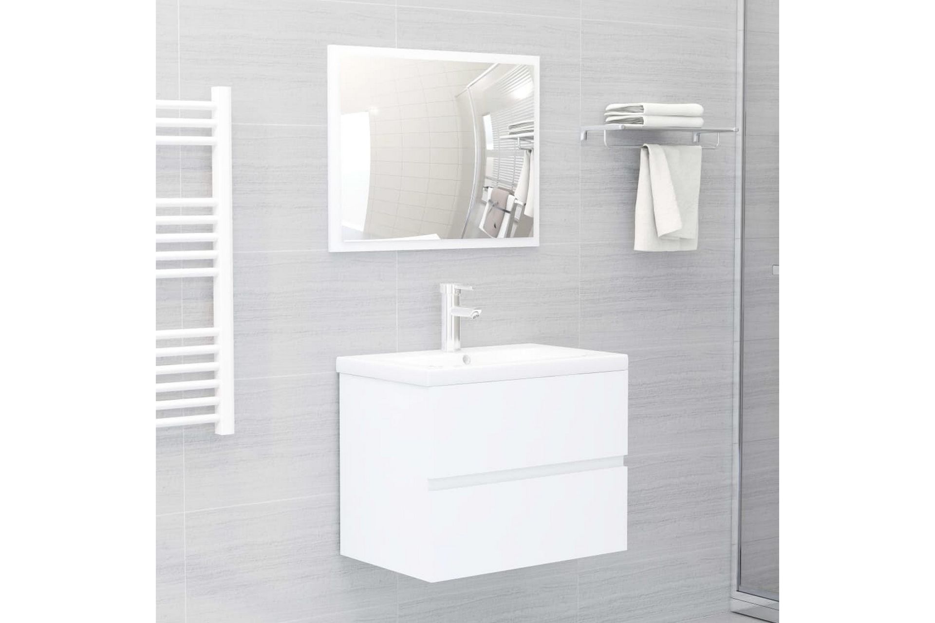 Servantskap hvit 60x38,5x45 cm sponplate - Hvit - Hus & oppussing - Kjøkken & bad - Baderom - Baderomsmøbler & baderomsinnredning - Servantskap & kommode