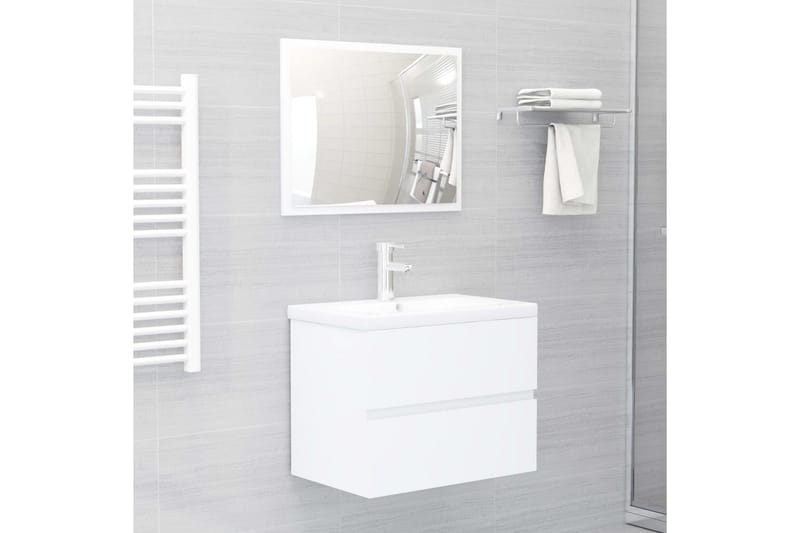 Servantskap hvit 60x38,5x45 cm sponplate - Hvit - Hus & oppussing - Kjøkken & bad - Baderom - Baderomsmøbler & baderomsinnredning - Servantskap & kommode