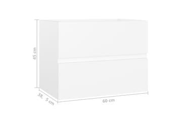 Servantskap hvit 60x38,5x45 cm sponplate - Hvit - Hus & oppussing - Kjøkken & bad - Baderom - Baderomsmøbler & baderomsinnredning - Servantskap & kommode