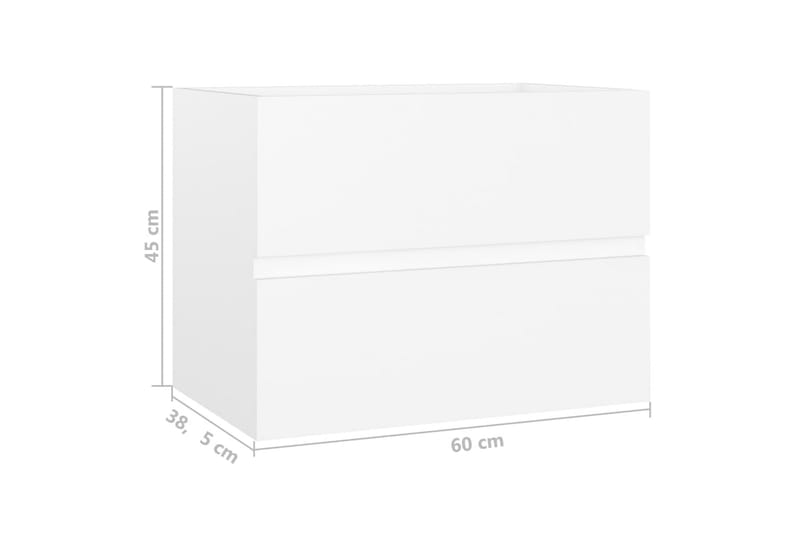 Servantskap hvit 60x38,5x45 cm sponplate - Hvit - Hus & oppussing - Kjøkken & bad - Baderom - Baderomsmøbler & baderomsinnredning - Servantskap & kommode
