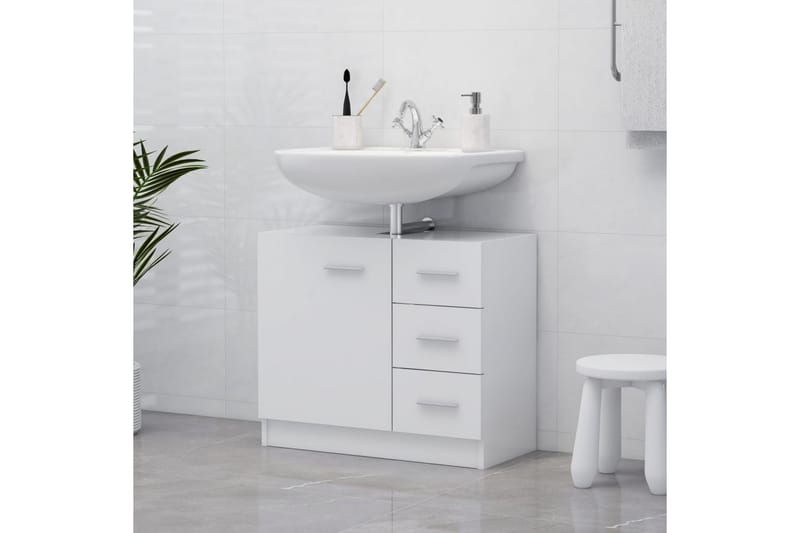 Servantskap hvit 63x30x54 cm sponplate - Hvit - Hus & oppussing - Kjøkken & bad - Baderom - Baderomsmøbler & baderomsinnredning - Servantskap & kommode